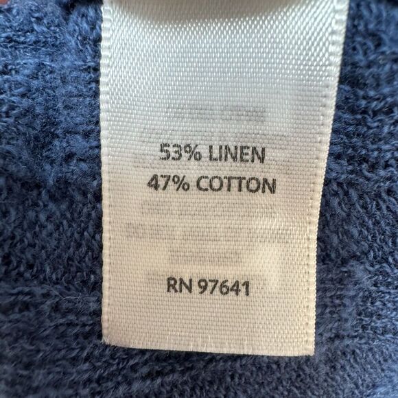 J. Jill Women's Blue Open Front Linen Blend Knit Cardigan Womens XL Tall - Picture 5 of 7